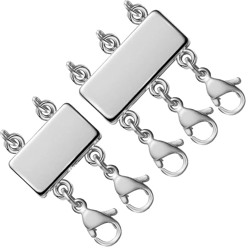 OHINGLT Necklace Layering Clasps Magnetic Slide Lock Clasp Necklace Connector Multi Strands Slide Tube Clasps - Image 1